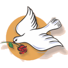 Dove carrying rose