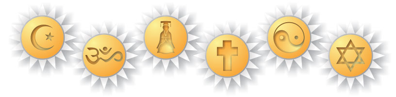 Religious symbols set in daisys