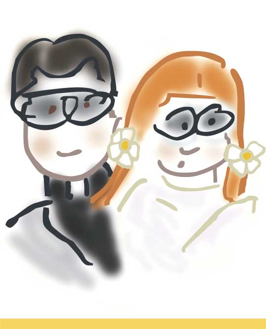 Caricature of Drs. John and Marilyn Rossner